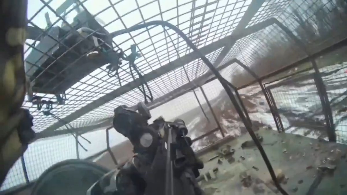 M113 with a drone cage added actually seems to work for once vs. a FPV drone. Install drone cages accordingly... ๐ฅ #war #ukraine #russia #M113 #medivac #drone