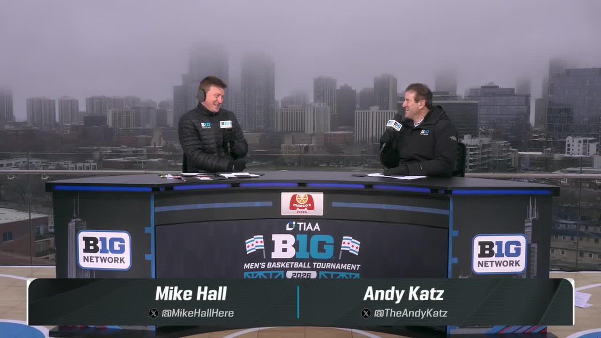 Cold, fellas? 😆 Mike Hall & Andy Katz are braving the elements out on our roof 💨 #B1GToday