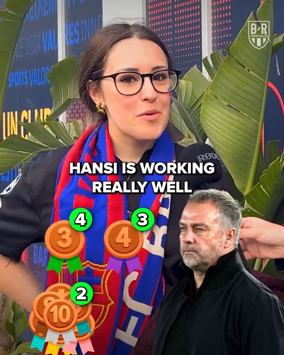 Barcelona fans love some Hansi Flick 🥰