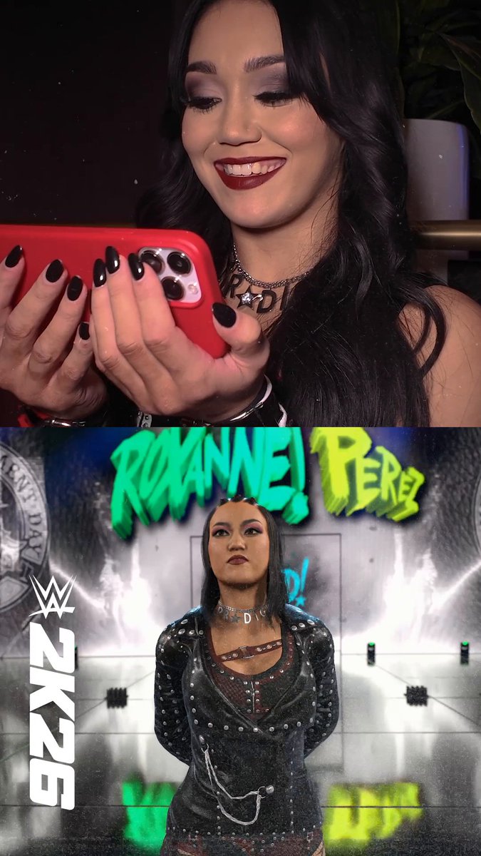 Roxanne Perez reacciona viendo su modelo nuevo en #WWE2K26