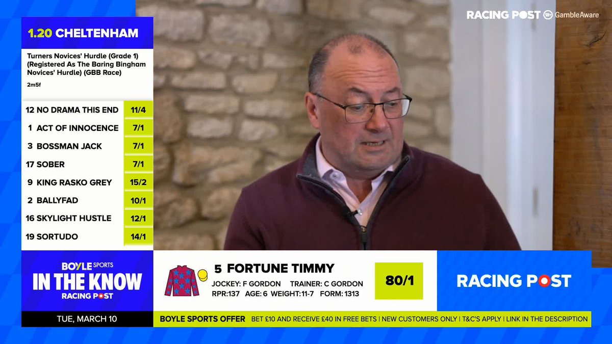 🗣️ "He was 20-1 yesterday evening” Paul Kealy thinks BOSSMAN JACK (7-1) has a good chance in the Turners 👀 🏇 In The Know with BOYLE Sports 🏇 18+ #GambleAware