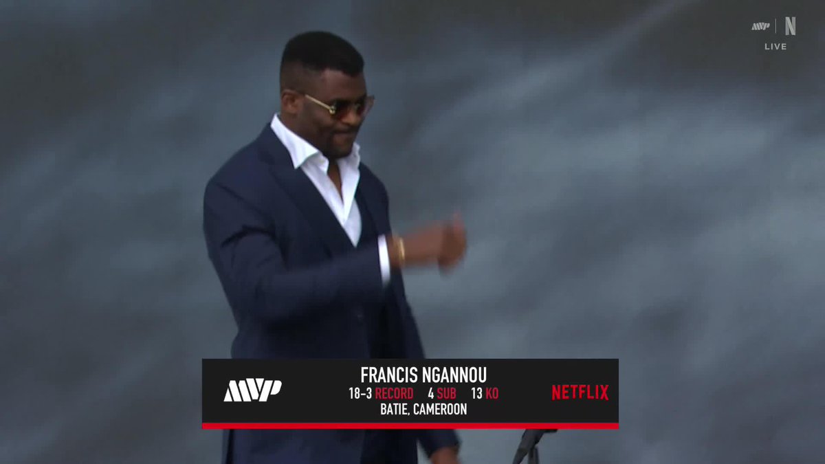 Francis Ngannou walks in and the whole room remembers why they love fight nights 💥
