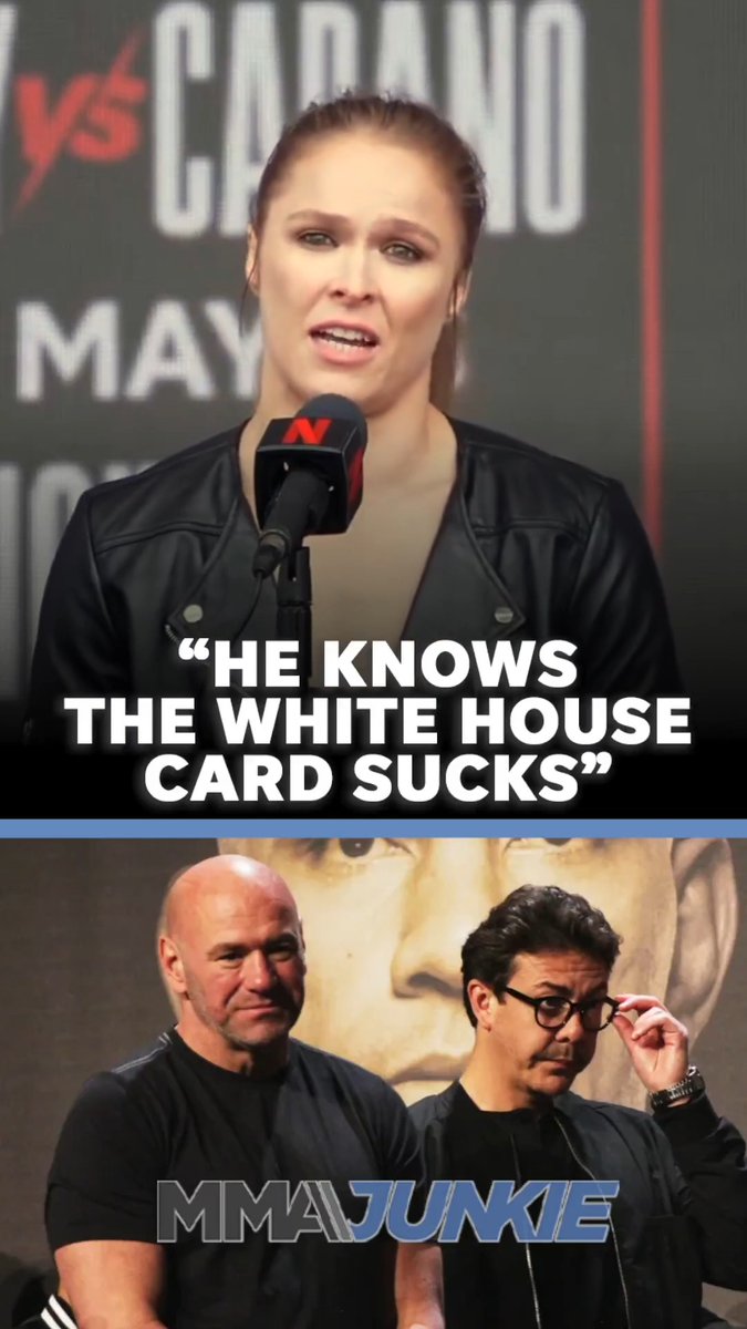 Ronda Rousey takes aim at the UFC before #RouseyCarano "They need to be saved from themselves. And I'm here to be the hero." "(Dana White) knows The White House card sucks."