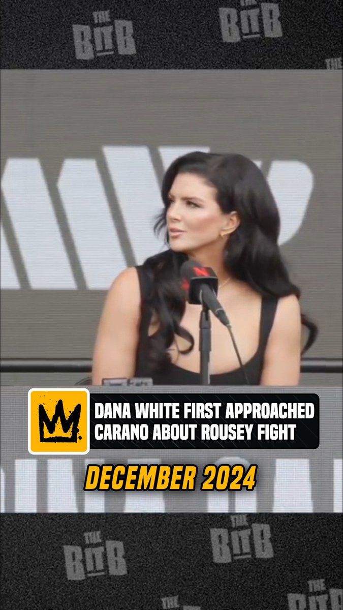 "Dana gave me a call and he said, 'Ronda's pregnant. The only one she wants to fight is you.'" Gina Carano reveals she was first approached about the Ronda Rousey fight by Dana White in 2024. #RouseyCarano