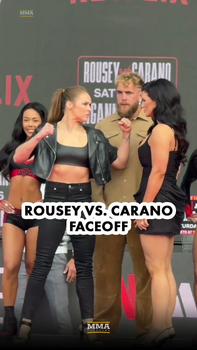 Ronda Rousey and Gina Carano go face-to-face ahead of their MEGA FIGHT on Netflix.