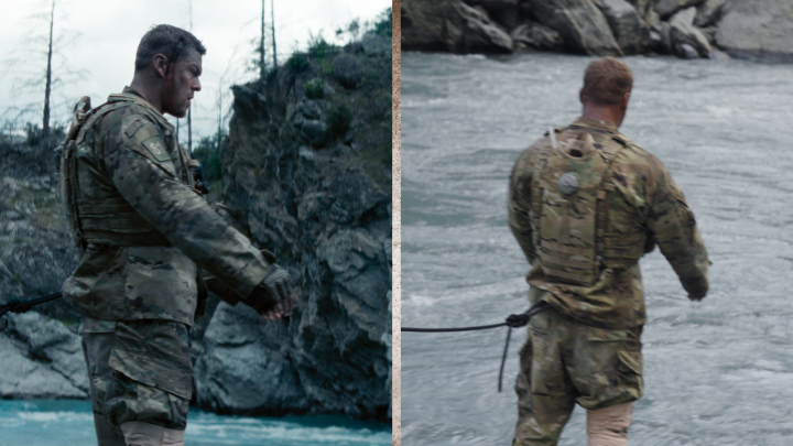 Behind-the-scenes of Alan Ritchson’s river rapid swim in War Machine 😱