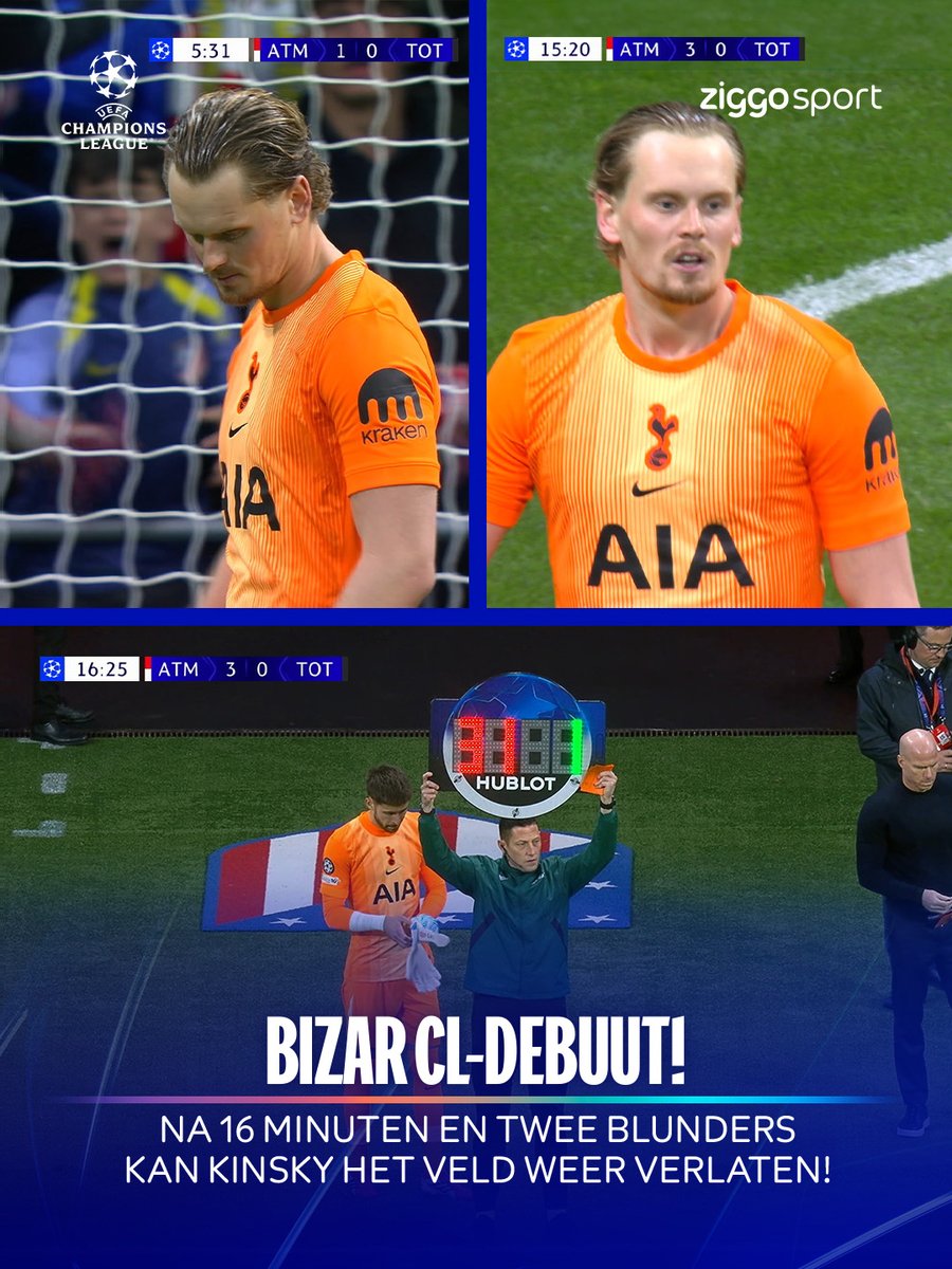 BIZAR CL-DEBUUT 😱 Twee blunders en na 16 minuten meteen de wissel 👀 #ZiggoSport #UCL #ATMTOT