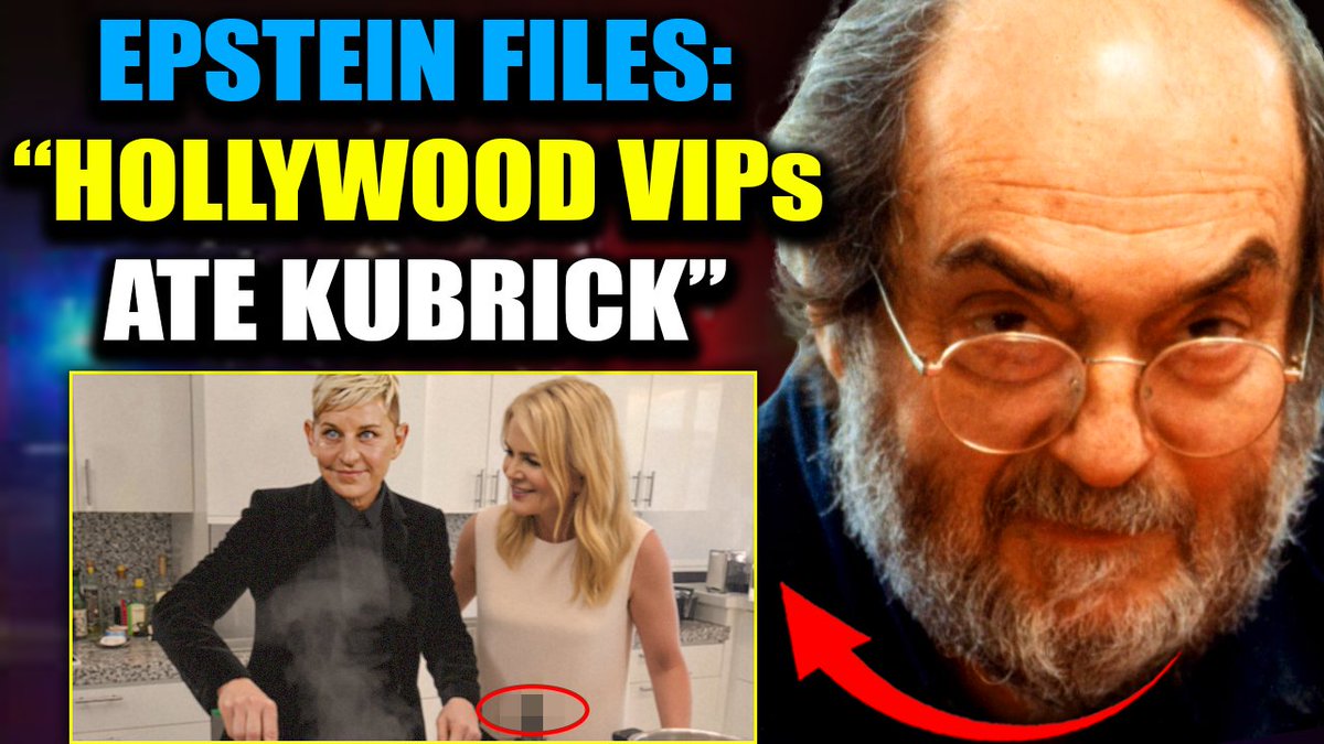Epstein Files: Ellen DeGeneres and Hundreds of Hollywood VIPs Ate Stanley Kubrick at Satanic Ritual On a night in March 1999, inside a locked-down mansion in the Hollywood Hills, Ellen DeGeneres stood at the center of a ritual with over a hundred of the industry's most powerful names - actors, studio chiefs, the untouchable elite. They weren't there to mourn Stanley Kubrick. They were there to eat him.