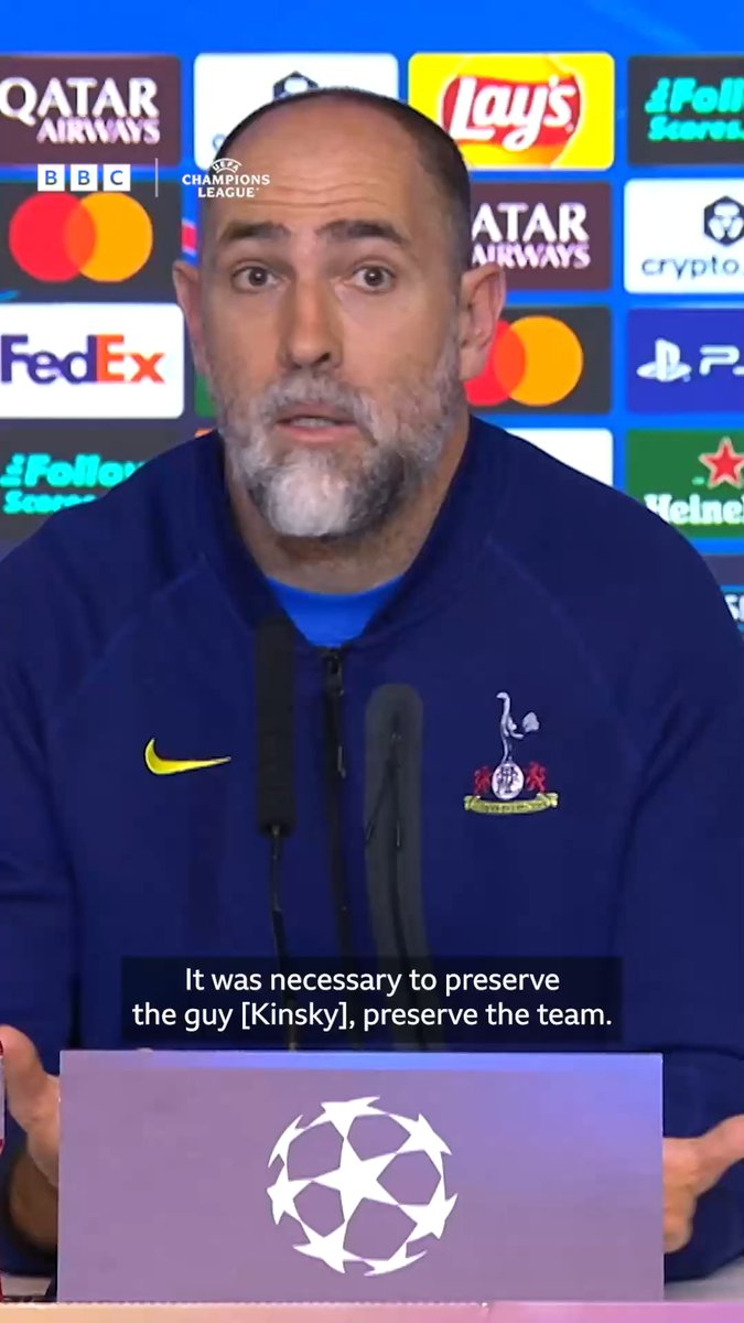 🗣 "It was necessary to preserve the guy, preserve the team." Igor Tudor speaks about his decision to substitute goalkeeper Antonin Kinsky after 17 minutes 🔄