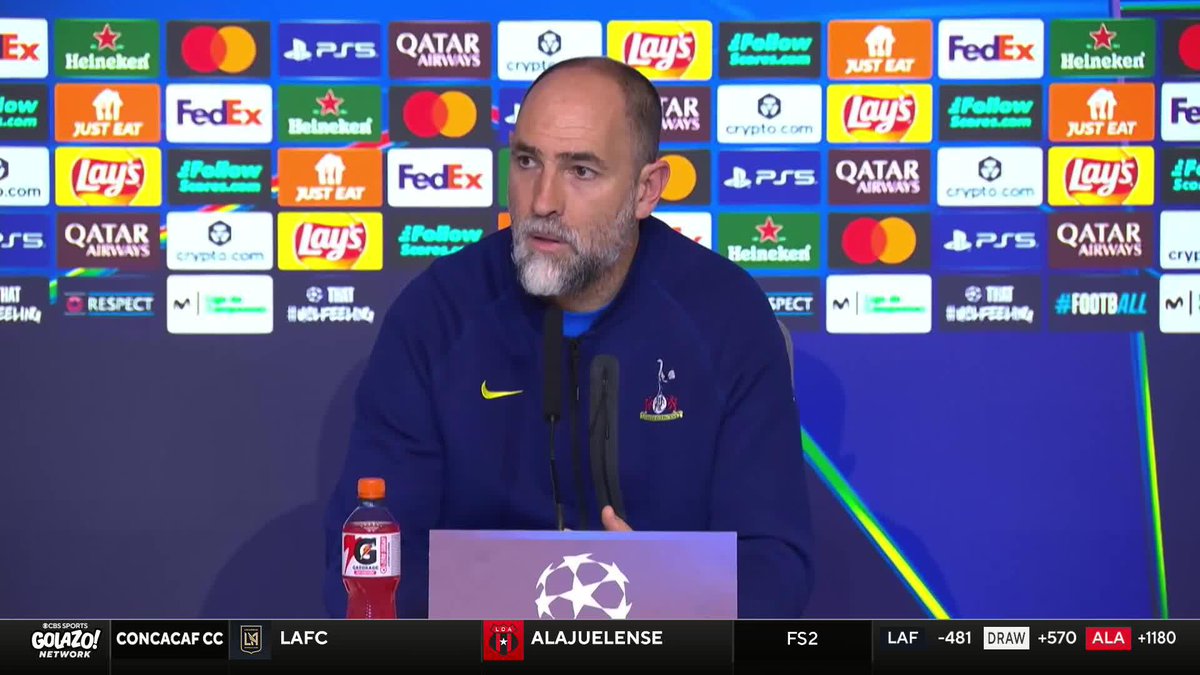 "I've been coaching for 15 years, I never do it like this. It was necessary to preserve the guy, preserve the team." Tottenham head coach Igor Tudor explains his reasoning behind substituting Antonín Kinský