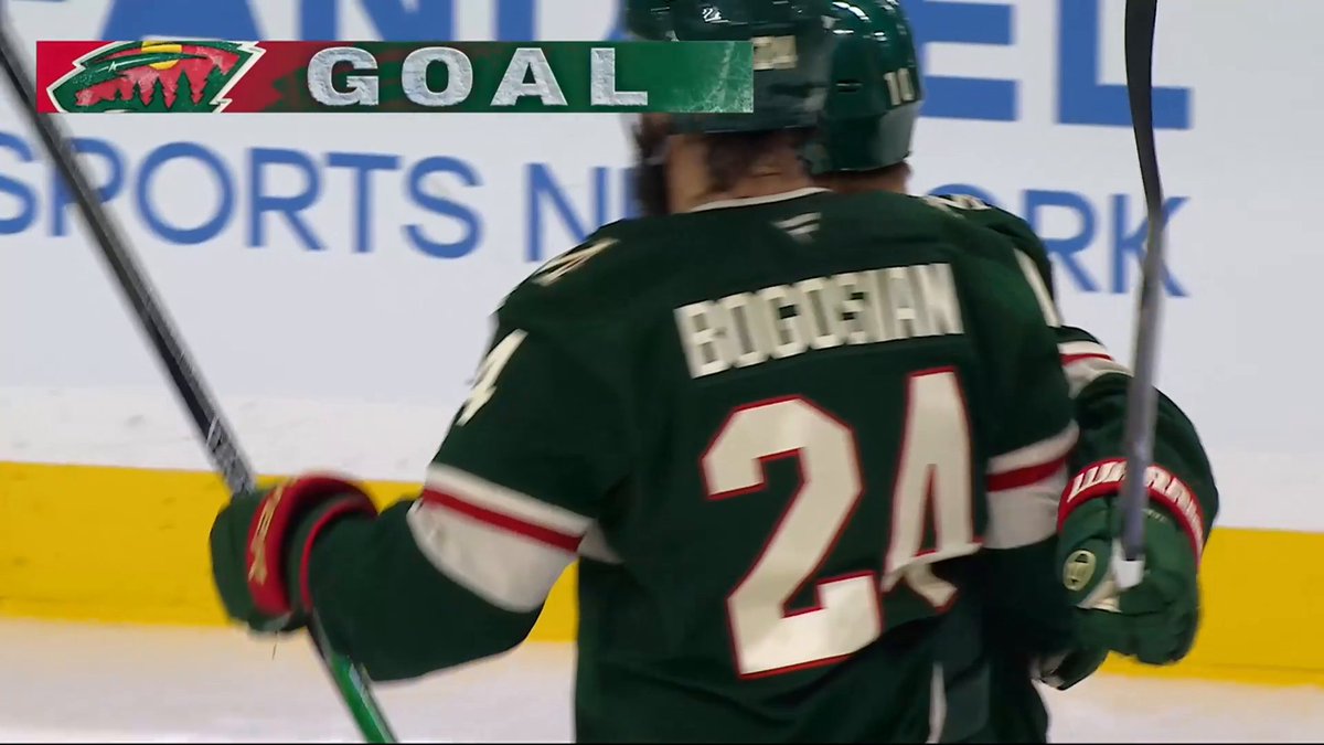 FIRST GOAL AS A MEMBER OF THE @MNWILD! 🔴🟢 WELCOME HOME, BOBBY BRINK!