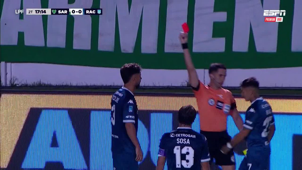 "Di Cesare": Porque fue expulsado en el partido de Racing ante Sarmiento