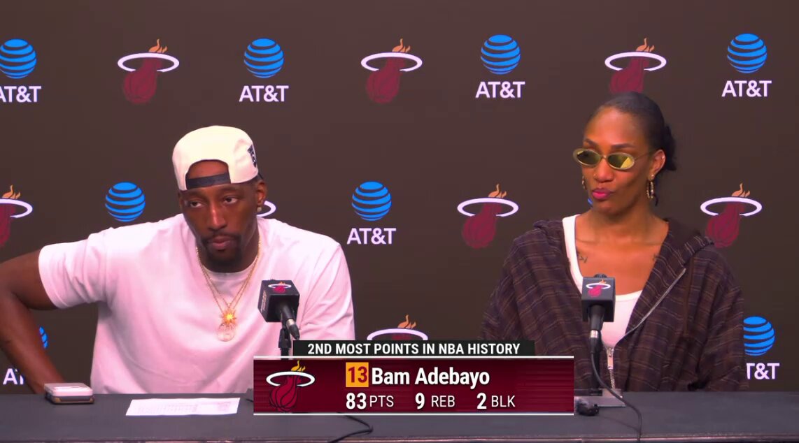 Bam: "It didn't really start getting crazy until like I had to hunt for the basketball...you got 4 people guarding you. I've seen that before obviously" A'ja's reaction to that last part lol