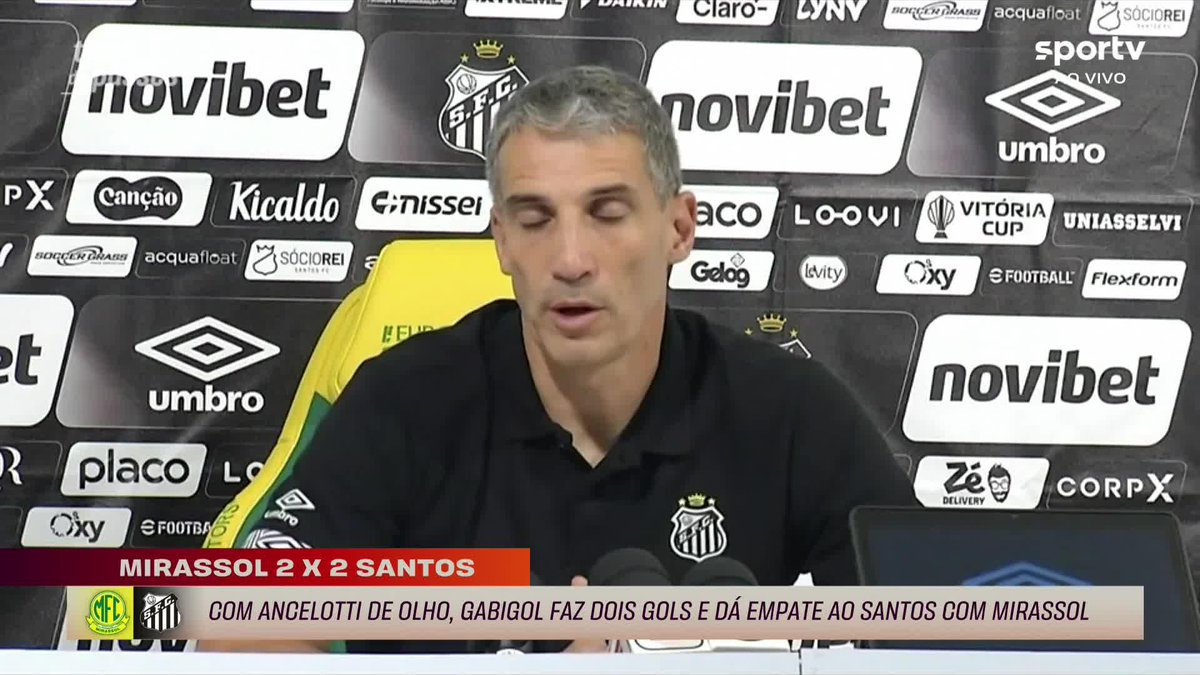 Vojvoda, sobre a ausência de Neymar em Mirassol x Santos: “Foi um controle de carga. Ele não tem lesão, não tem nada. Ele vai chegar bem contra o Corinthians, é isso que me interessa, é isso que interessa a ele.” 🎥 sportv | ge