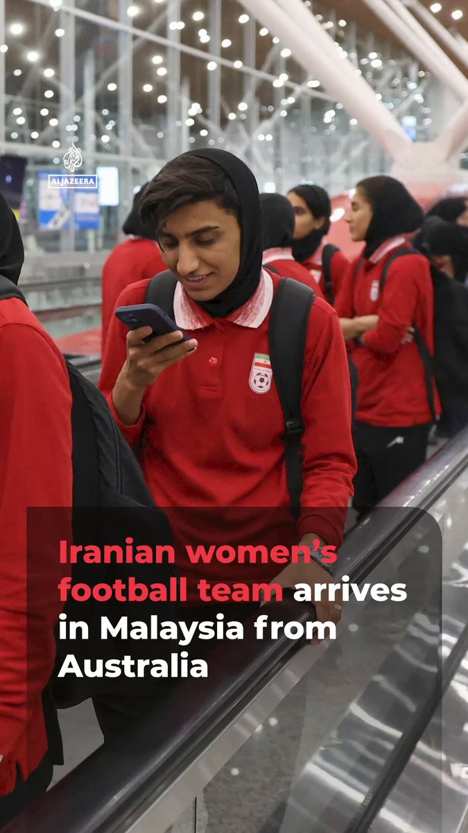 Members of the Iranian women’s soccer team arrived in Malaysia after Australia granted six players and one staff member humanitarian visas. They had expressed safety concerns about returning to Iran for not singing the national anthem at the Women’s Asian Cup.