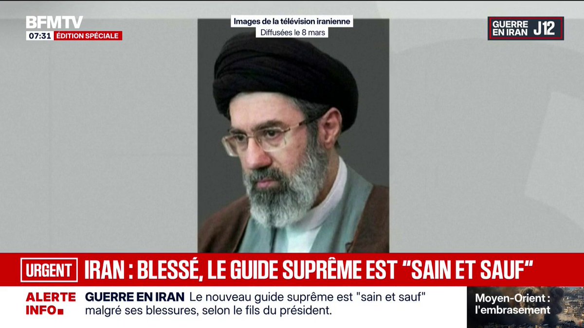 Guerre au Moyen-Orient: le nouveau guide suprême, Mojtaba Khamenei, est "sain et sauf" malgré ses blessures