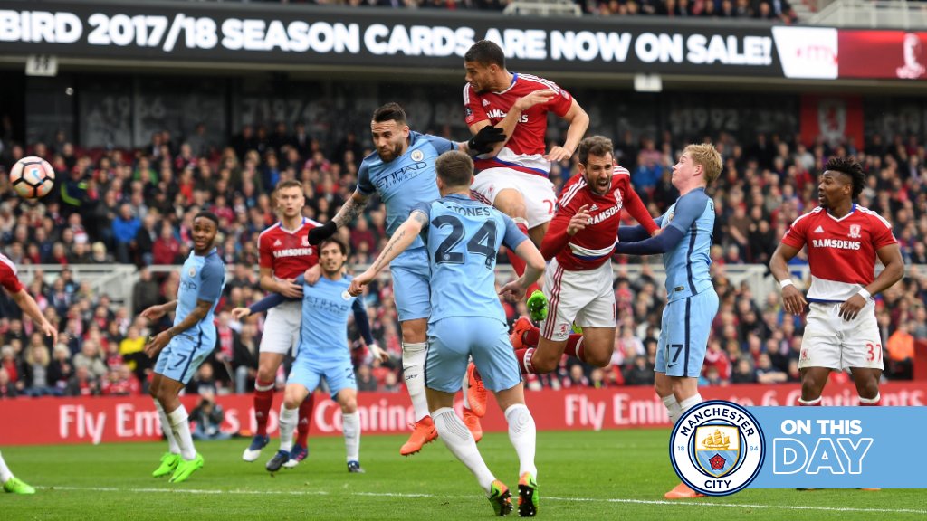 #OnThisDay: Middlesbrough 0-2 #ManCity [2017] ⚽️ [3'] David David Silva ⚽️ [67'] Sergio Kun Aguero