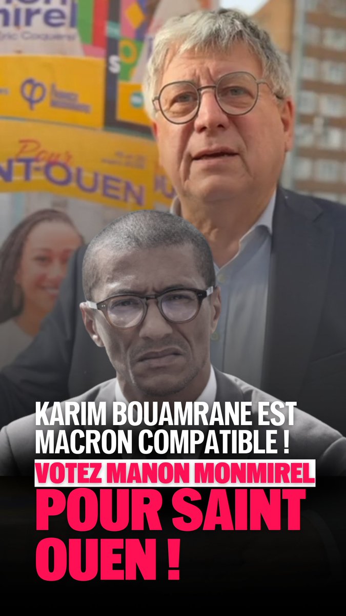 J’explique pourquoi, ses extraits à l’appui, Karim Bouamrane est Macron compatible. Une seule alternative dans cette ville ancrée à gauche qu’est Saint-Ouen : votez Manon Monmirel pour Saint-Ouen.