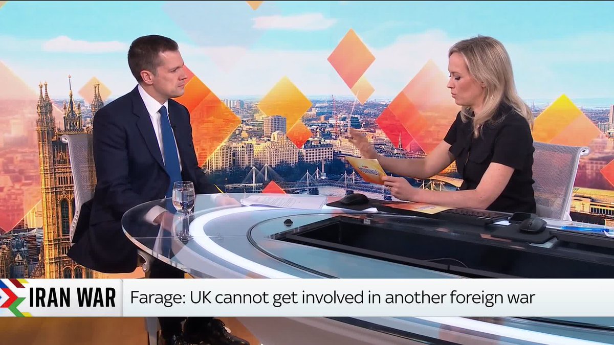 What is Reform's position on the Iran war? Sky's Sophy Ridge challenges Robert Jenrick on the issue and reads out how some of party members have commented, including its leader, Nigel Farage ⬇️
