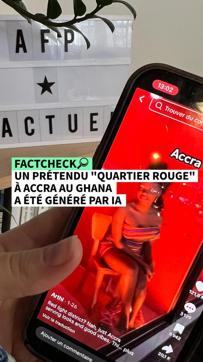 🇬🇭Depuis fin janvier 2026, une vidéo montrant des jeunes femmes exposées dans des vitrines aux lumières rouges fait le tour de la toile africaine, elle dénoncerait de la prostitution à Accra au Ghana, pays où le travail sexuel est interdit.Mais c’est faux, tout est généré par IA.