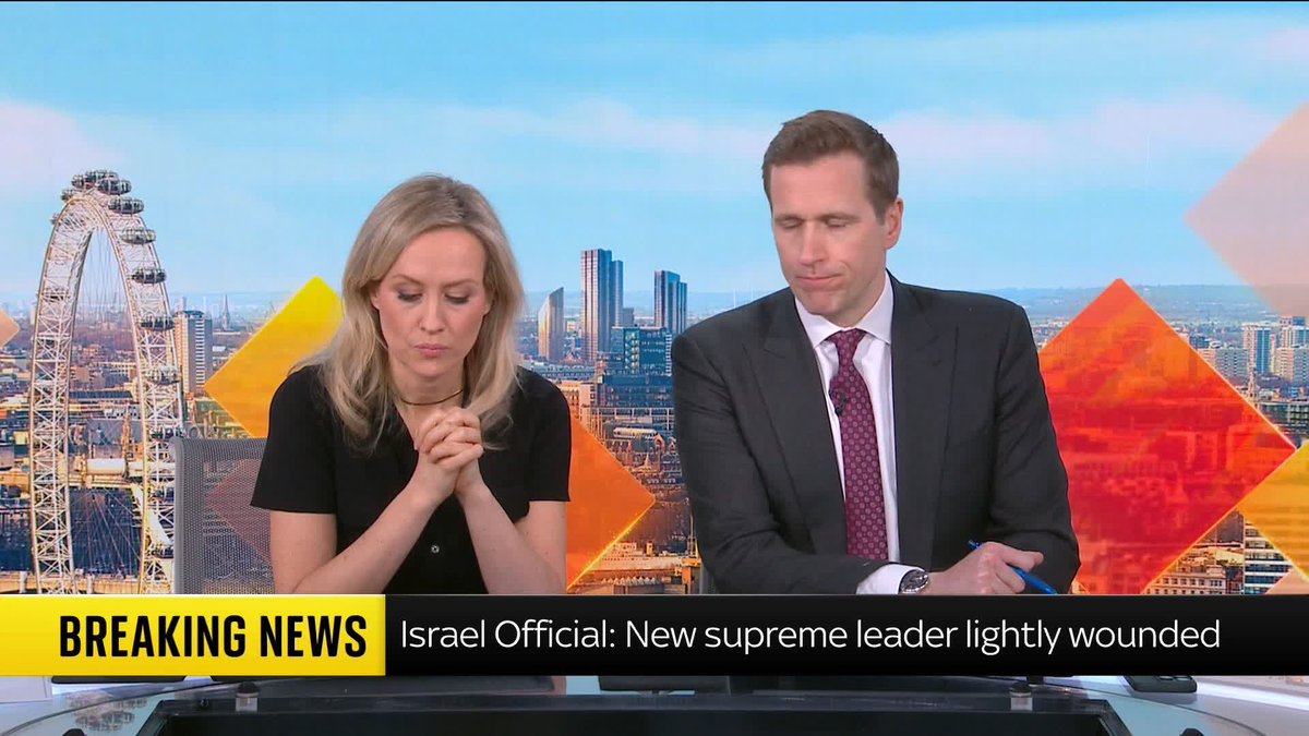 BREAKING: Israel believes Iran's new supreme leader was lightly wounded in attacks, a senior official has told Reuters. Read more: 📺 Sky 501, Virgin 602, Freeview 233 and YouTube