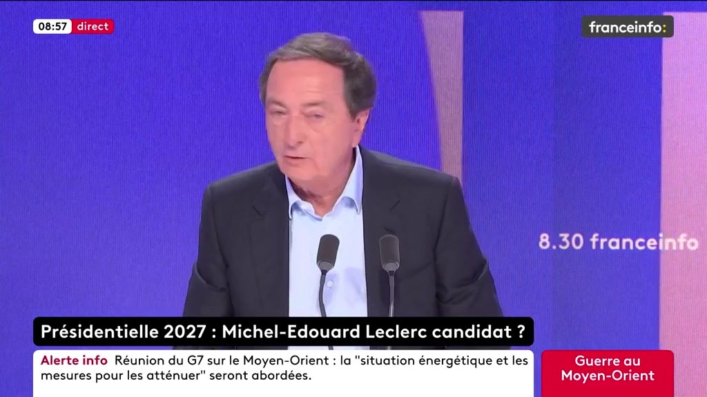 « Si j’y vais en 2027, j’irai très vite. Et je gagnerai. Je ferai du Teddy Riner. » Michel-Edouard Michel-Edouard Leclerc sur franceinfo