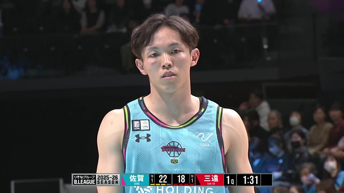 佐賀からドラフト指名を受けた武富楓太(東海大学九州4年)がBリーグデビュー👏 【公式】佐賀バルーナーズ 🏀 📡バスケットLIVEで生配信中 #Bリーグ #りそなグループ
