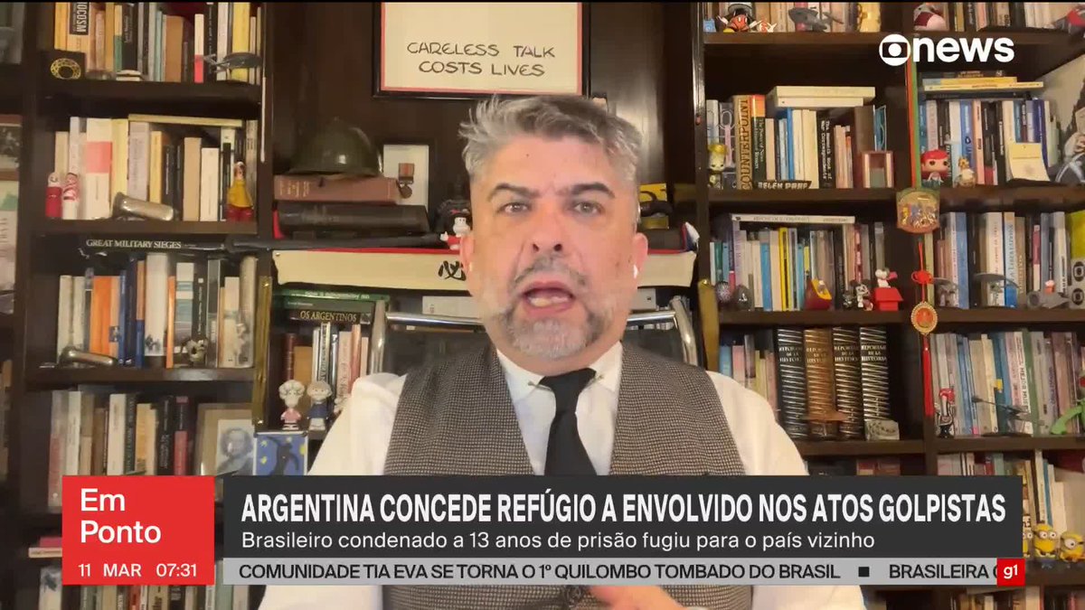 Após os atos de 8 de janeiro, alguns brasileiros foram para Argentina com o intuito de pediram asilo como refugiados. Por enquanto, apenas uma pessoa conseguiu o status de refugiado, segundo informações de Ariel Palacios. Outras quatro aguardam a decisão da Comissão Nacional para refugiados. ➡ Assista: #GloboNews #GloboNEwsEmPonto #tentativadegolpe #Argentina