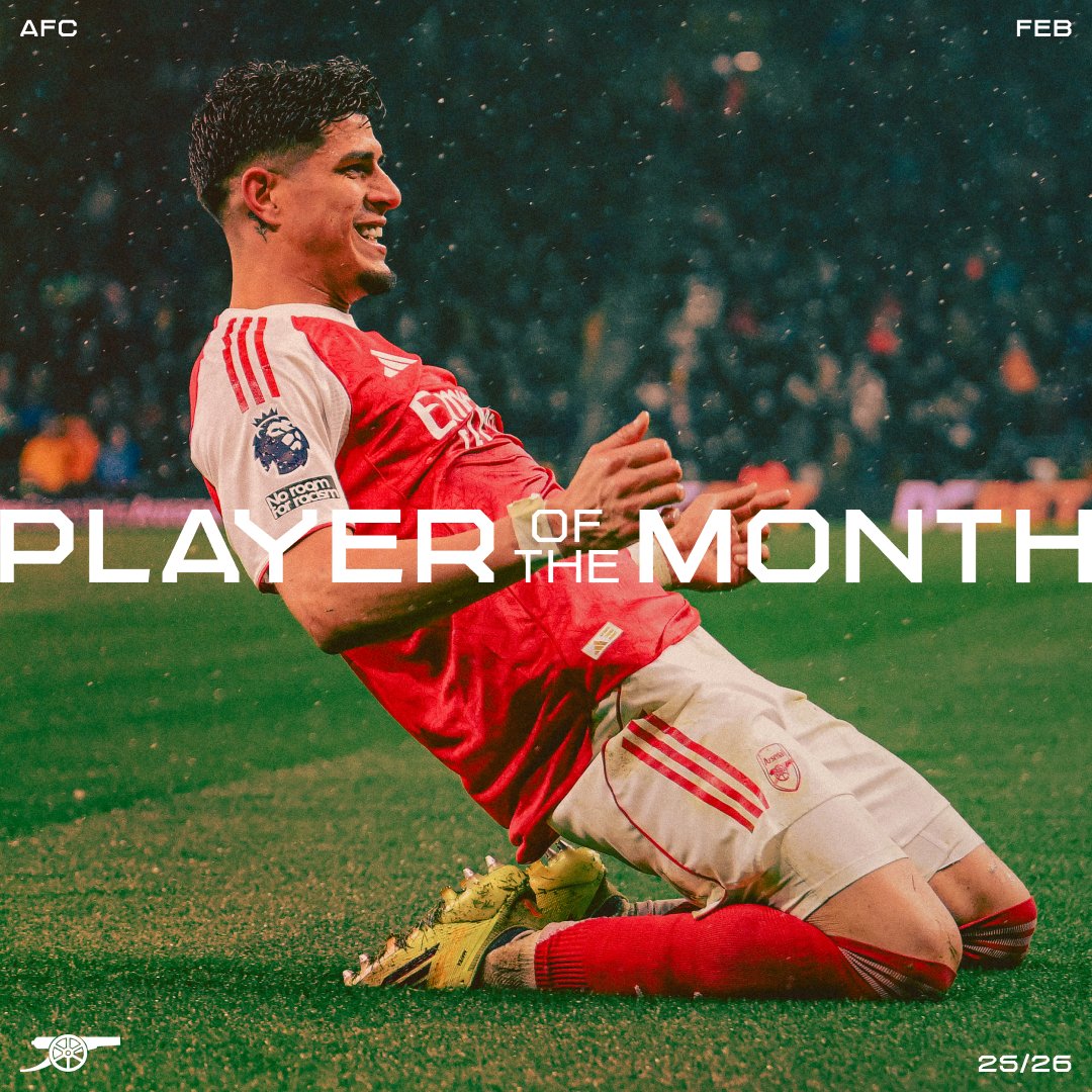 Our February Player of the Month, as voted for by you... 🥁 Piero Hincapie! 🥇