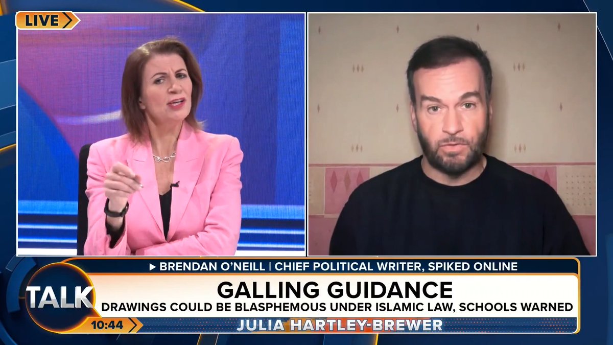 🚨Schools have been advised that children’s drawings could be considered blasphemous under Islamic law. "I'm not sure I want people who hold those views living here. I think that is incompatible with British values." Julia Hartley-Brewer