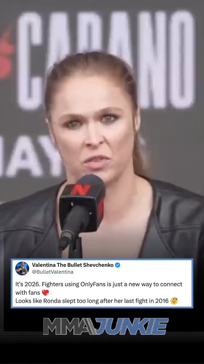 Valentina Shevchenko responds after Ronda Rousey dragged her name into fighter pay talks at the #RouseyCarano presser. 👀