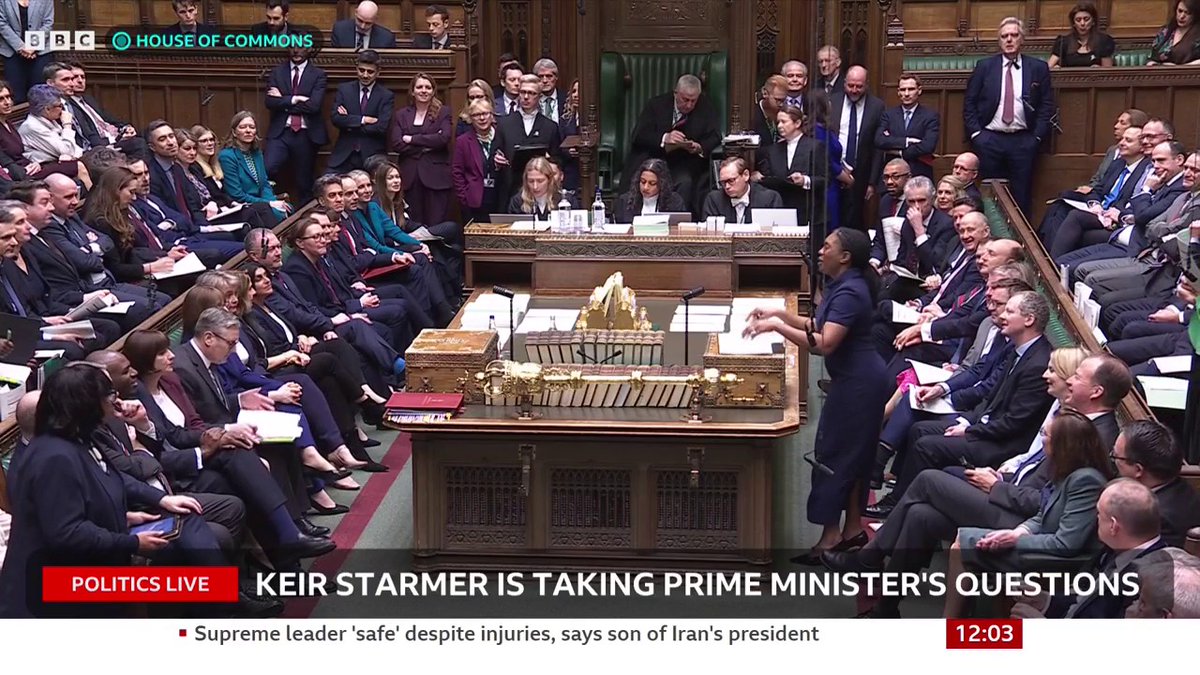 "Why does the prime minister think now is the right time to increase the cost of petrol?" Conservative leader Kemi Badenoch asks Keir Starmer says government is taking “measures that are necessary to deal with impact of the conflict in Iran” #PMQs