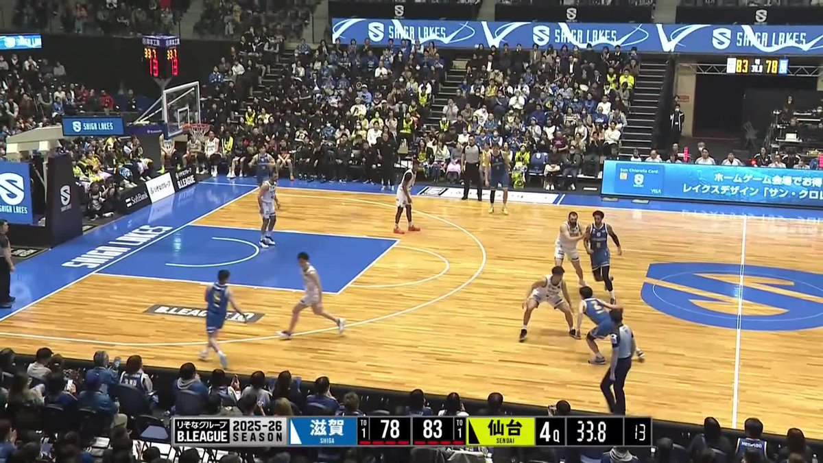 当然フリースローでは満足しない #岡田泰希 やっぱりここ一番はスリー🔥 🆚仙台89ERS 📡バスケットLIVEで配信中 #滋賀レイクス #GetHyped #Bリーグ