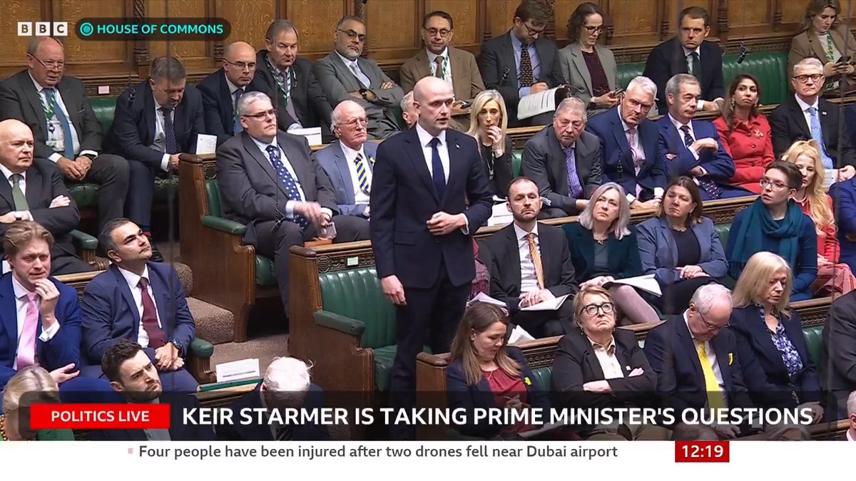 "Does he believe that to be a war crime?" SNP leader Stephen Flynn asks, referencing a missile strike on a girls' school in Iran "We're all concerned by the footage", the PM says #PMQs