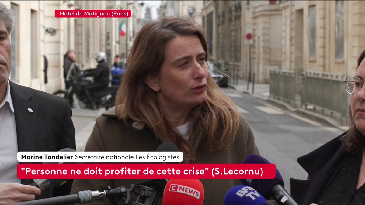 Guerre au Moyen-Orient : "On regarde les positions courageuses de l’Espagne avec envie", déclare Marine Tondelier, patronne des Ecologistes, à la sortie de la réunion des chefs de parti à Matignon. #canal16