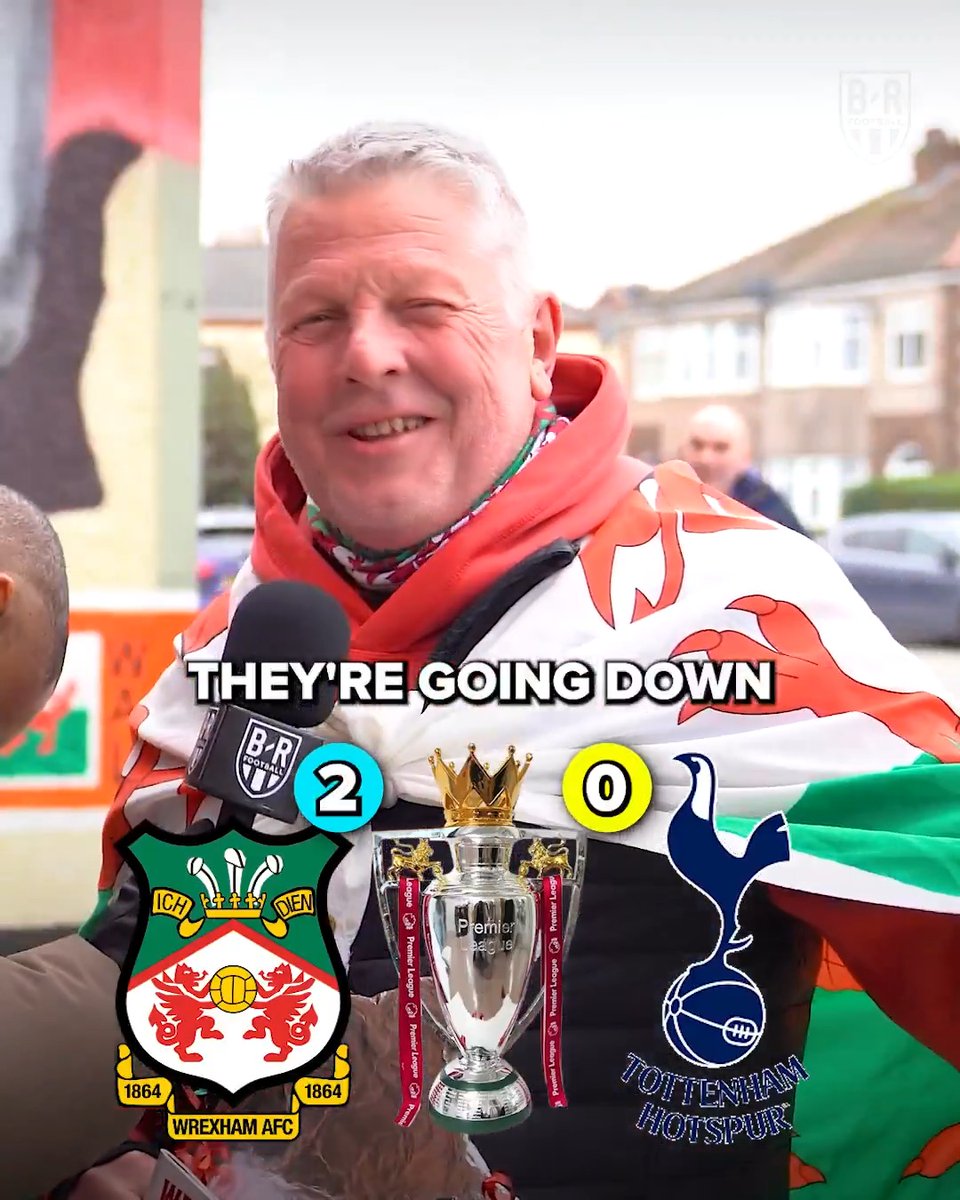 Wrexham fans believe they have a better chance at being in the Premier League next season than Spurs 😅 (w/ Miles 🫰🏾🇬🇭)