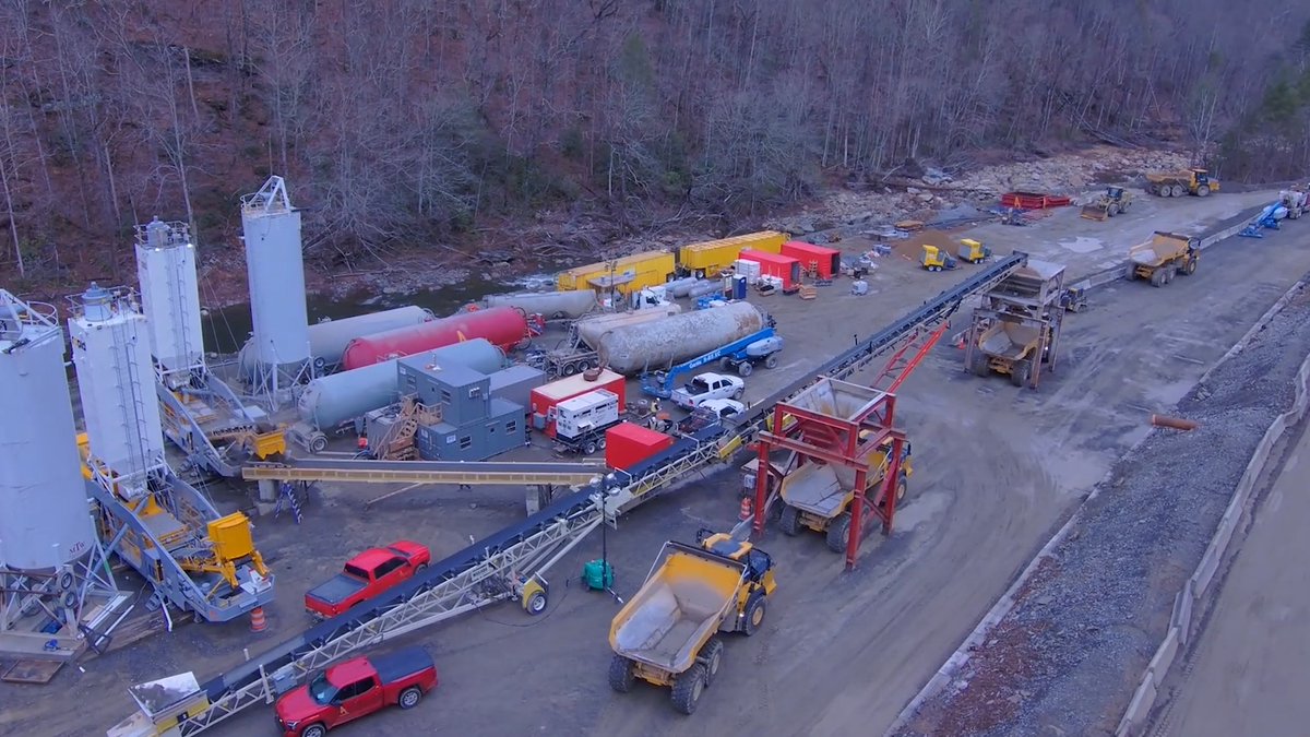 NCDOT and its contract partners have built one concrete plant in the Pigeon River Gorge — and a second plant will be coming online soon — to help accelerate reconstruction of I-40.