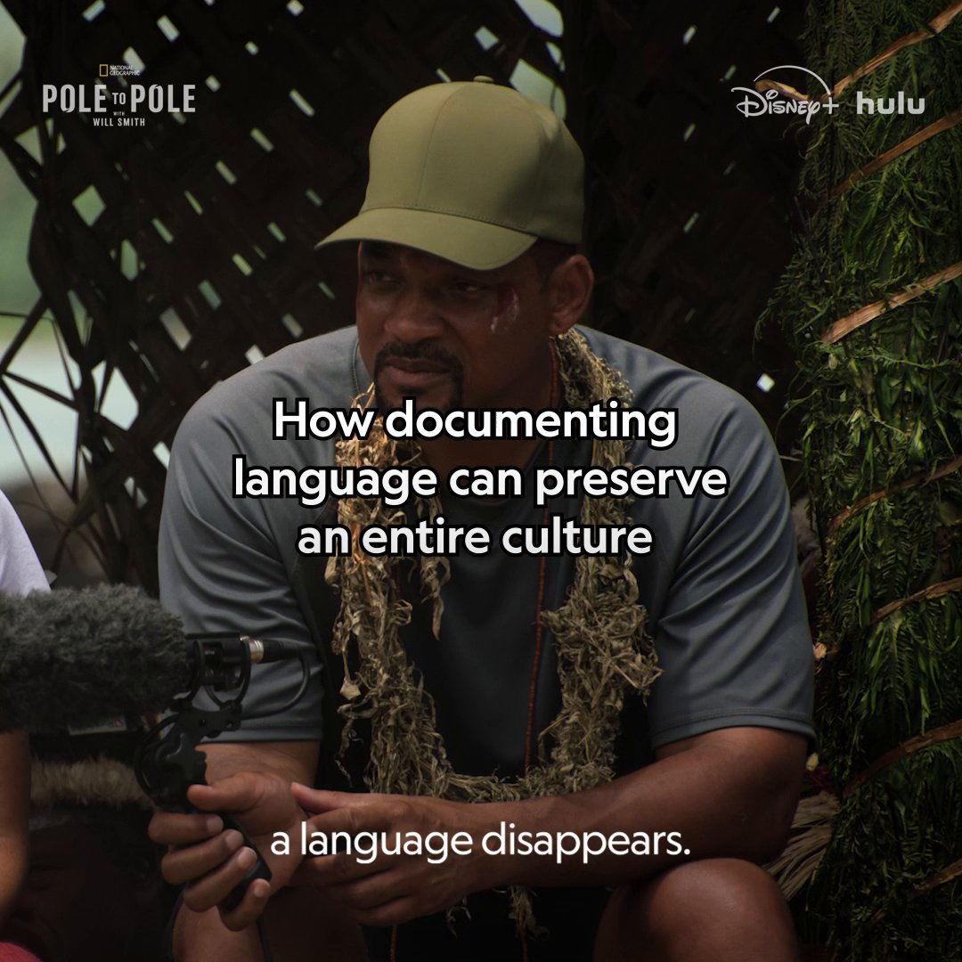 Preserving a language means preserving a unique and irreplaceable aspect of humanity. #PoleToPole with Will Smith is now streaming on Disney+ and Hulu.