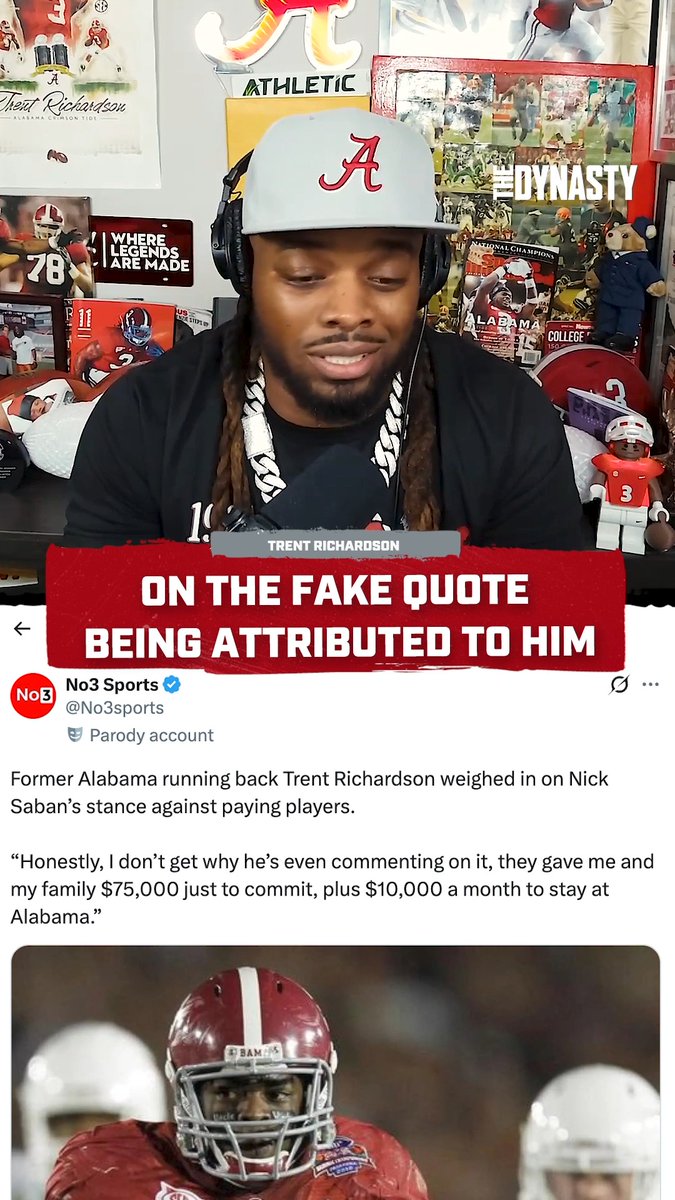 Trent Richardson went viral for something he never said. Trent responds to the No3 Sports post containing a fake quote from him on this week's edition of THE DYNASTY.