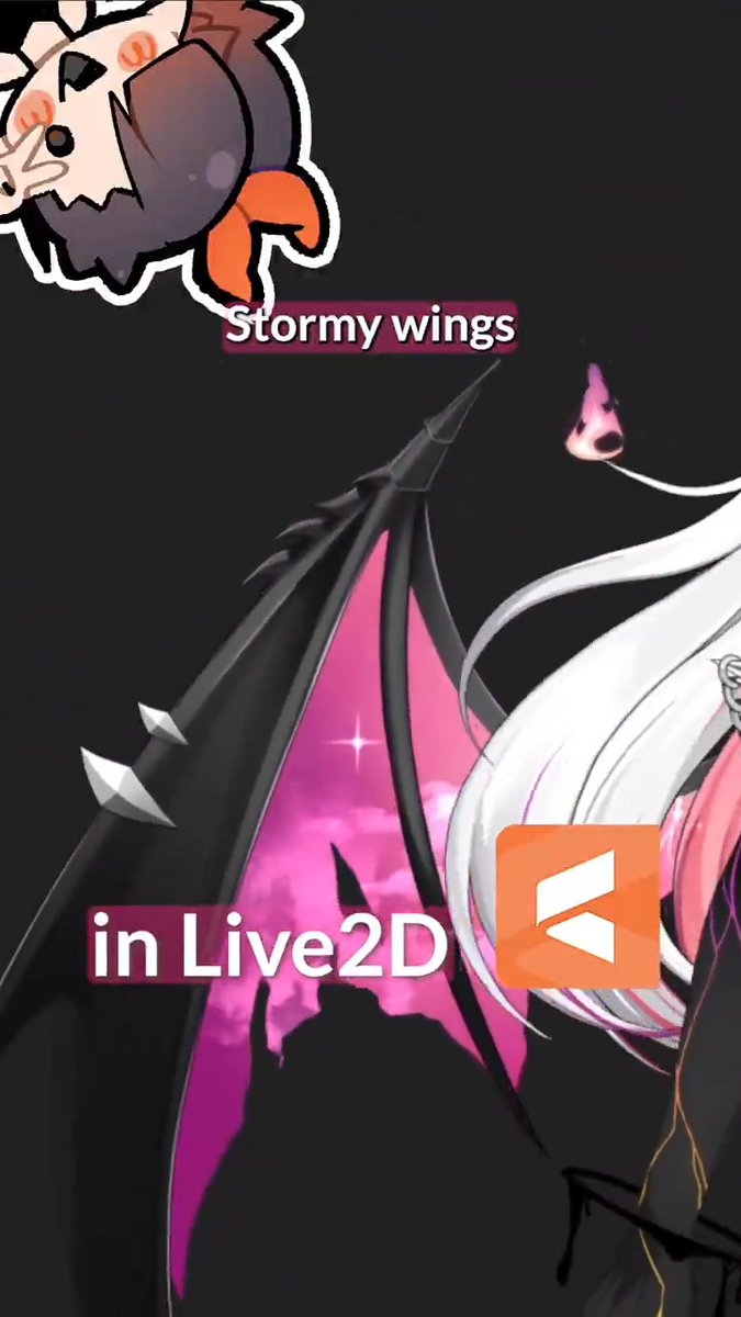 ⚡ Storm effect for these wings in #live2d 🔧 Vtuber: @/AmsuVT Art: @/baiyaQAQ