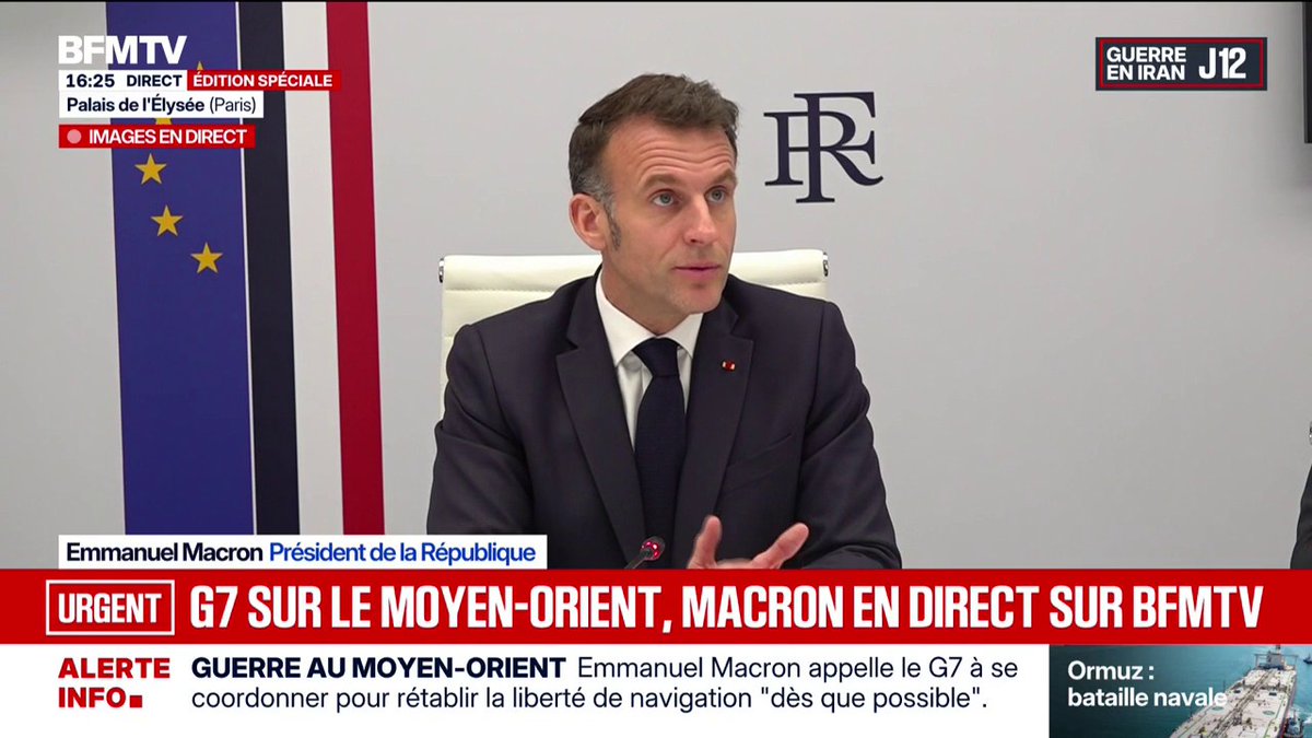 [ 🇫🇷 FRANCE | 🇮🇷 IRAN | 🌏 MOYEN-ORIENT ] 🔸 Emmanuel Macron déclare vouloir assurer « la libre circulation » dans le détroit d’Ormuz devenu un « théâtre de guerre ».