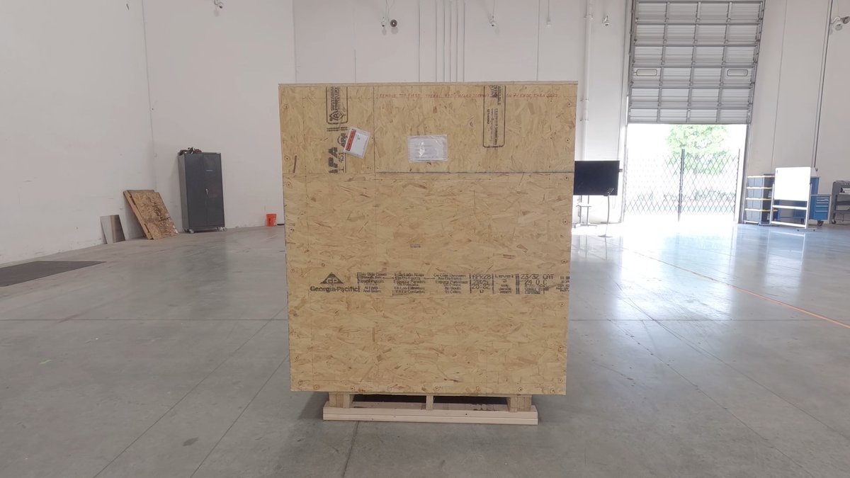Unboxing time! Our new Thermal Vacuum Chamber continues our recent push to expand our in-house testing capabilities. In this chamber, we'll be able to test fire our electric trusters to verify their performance with our hardware and software.