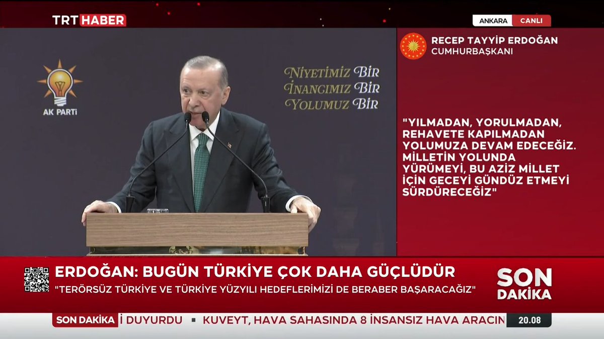 🚨Cumhurbaşkanı Erdoğan: "Coğrafyamız kibir sendromuna kapılmış bir katliam şebekesinin elinde felakete doğru sürükleniyor"