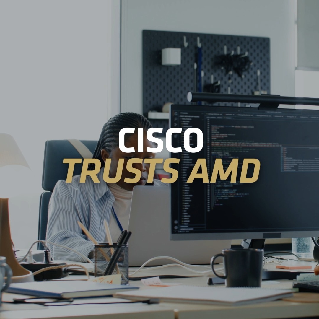 Strong networks elevate every customer experience. Cisco chooses AMD to deliver the resilient, secure, high-performance compute that helps Cisco keep global enterprises online and operating without interruption. See how the most trusted companies trust AMD: #TogetherWeAdvance
