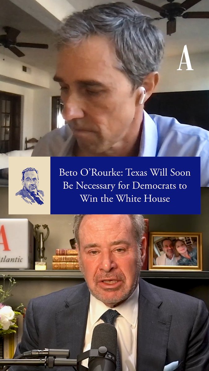 Texas is a state “we must win if Democrats are going to be a national party in the 2032 presidential contest,” Beto O’Rourke tells David Frum. “If we’re in the wilderness, it’s not just to the detriment of the Democratic Party; it means that we may not have democracy in America.” Listen to the full conversation here: