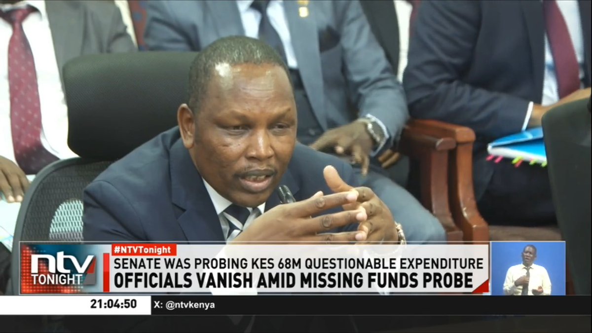 Officials Vanish Amid Missing Funds Probe: A Senate grilling meant to shed light on a questionable Sh68 million expenditure in Samburu County took an unexpected twist. The very officials expected to provide answers seemingly vanished. #NTVTonight Number8, the poet Ibrahim Karanja.