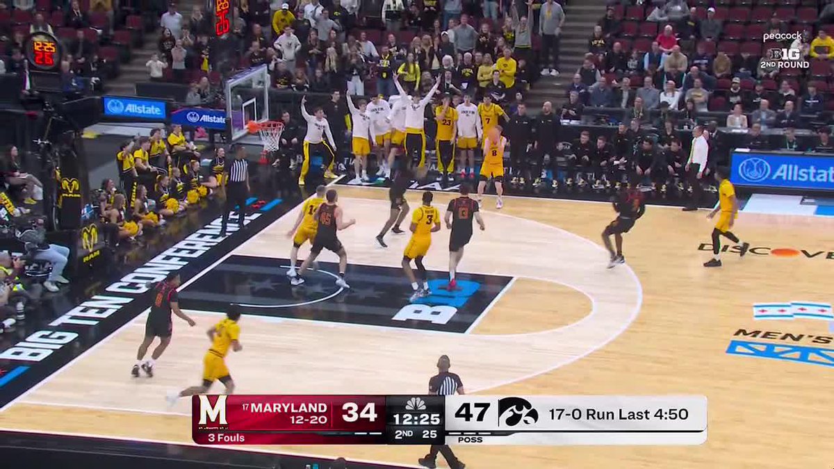 2️⃣1️⃣-0️⃣ 👀 Relive Iowa Men’s Basketball' decisive run that tied for the longest by a B1G team vs. a conference opponent this season 👇 #B1GMBBT