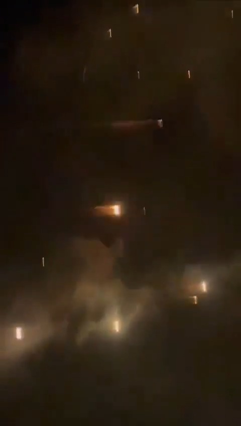 BREAKING: The sky over Israel right now as Hezbollah fires haphazardly at the country: