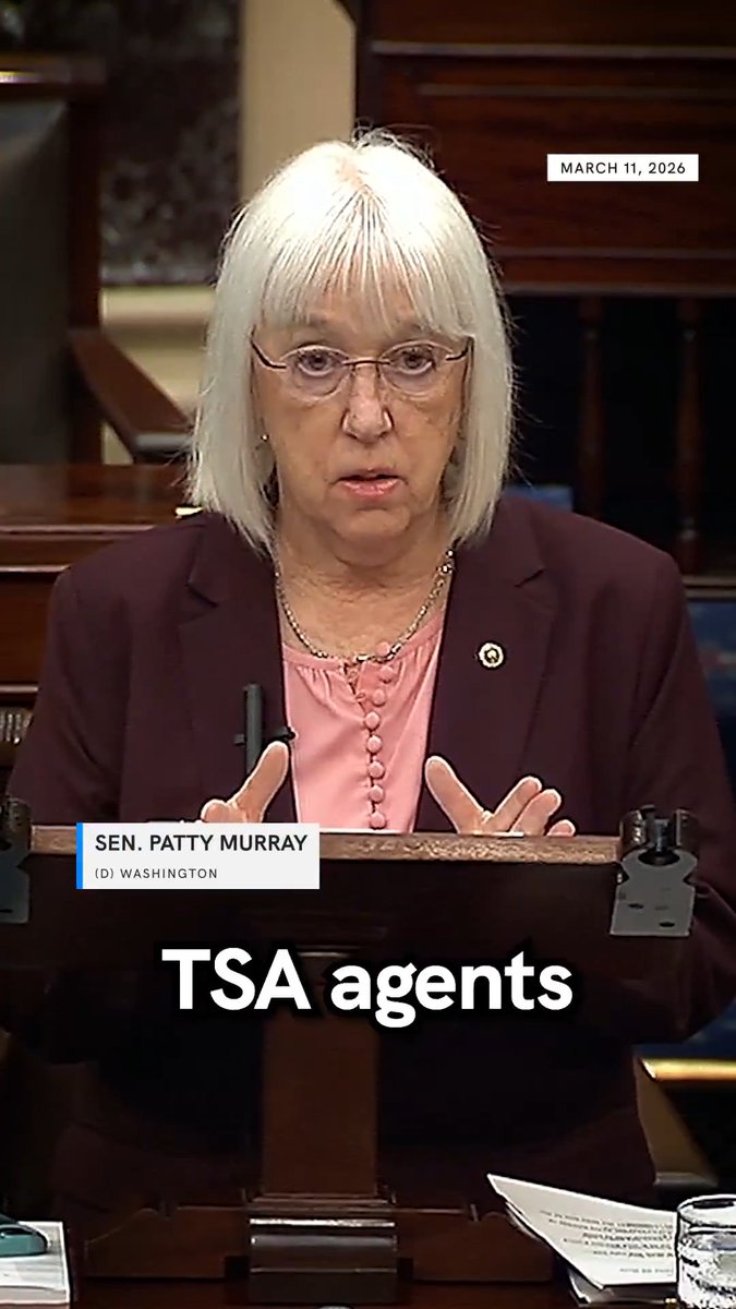 BREAKING: Senate Republicans just blocked funding for TSA, FEMA, Coast Guard and CISA. Senator Senator Patty Murray’s bill would have funded these critical agencies while negotiations continue to rein in ICE and CBP.
