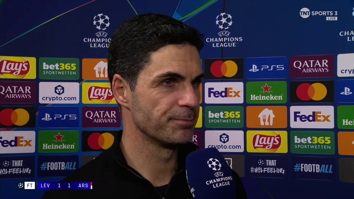 🗣️ Mikel Arteta: “We started the game quite well, had a massive chance with Gabriel Martinelli hitting the crossbar. You score, the game changes completely. With the changes, we had more threat on the wings. At the end, we found a way to draw the match.” ⚡️